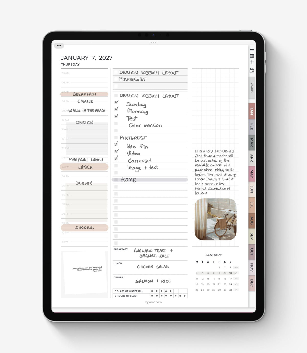 2027 digital planner - Portrait version