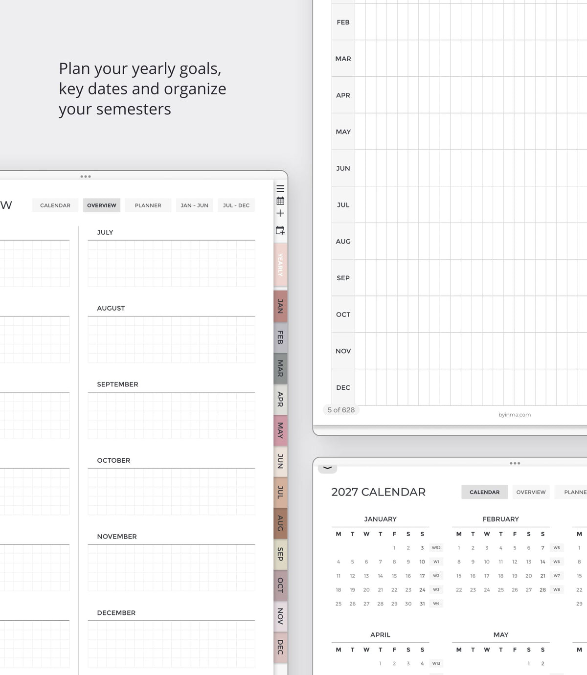 2027 digital planner - Portrait version