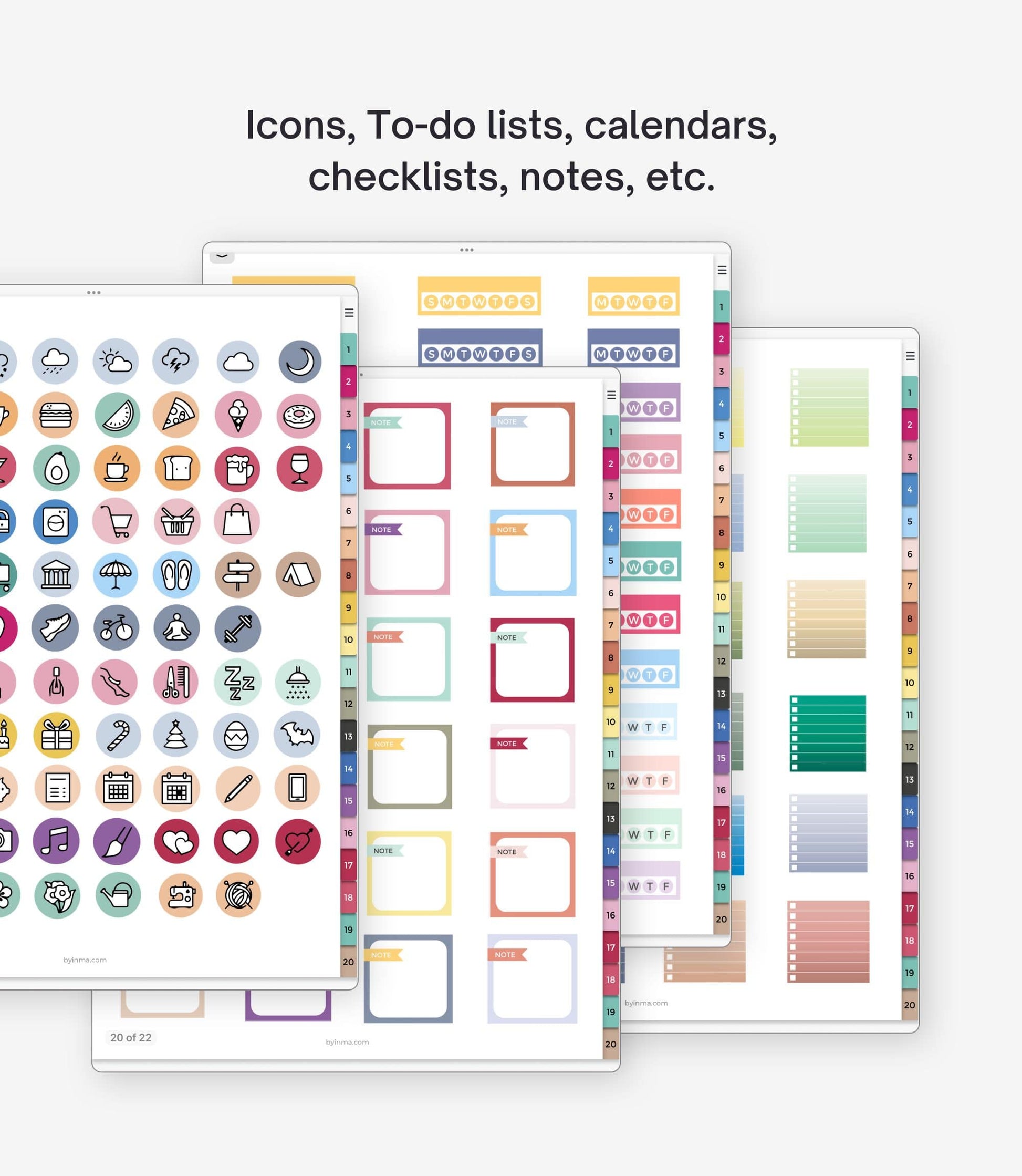 Cuaderno de pegatinas para agendas digitales - BY INMA – By Inma