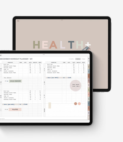 Digital health and fitness planner - Landscape version
