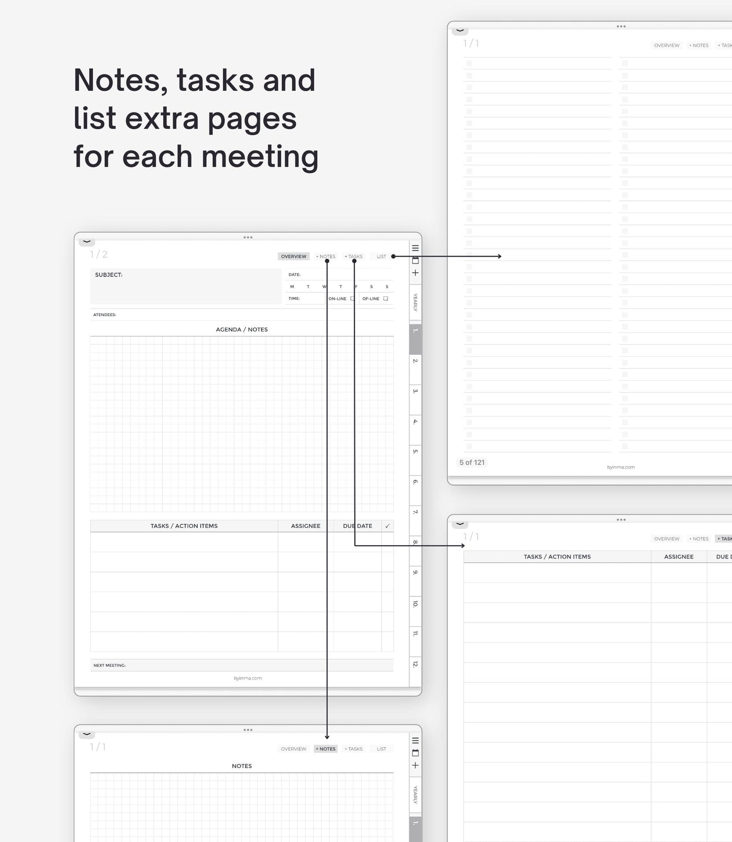 Digital meeting notes book