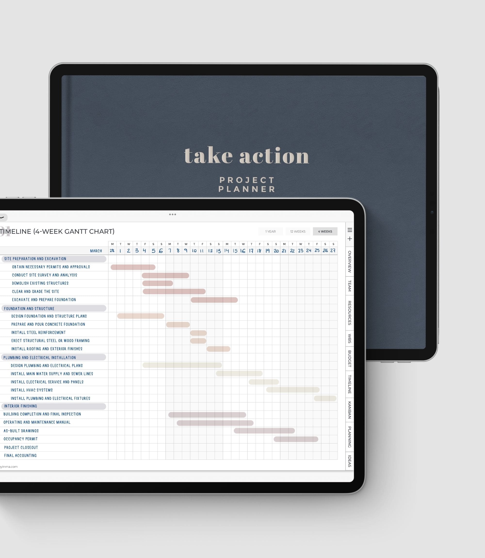 Digital project planner template for iPad and tablets - BY INMA β By Inma