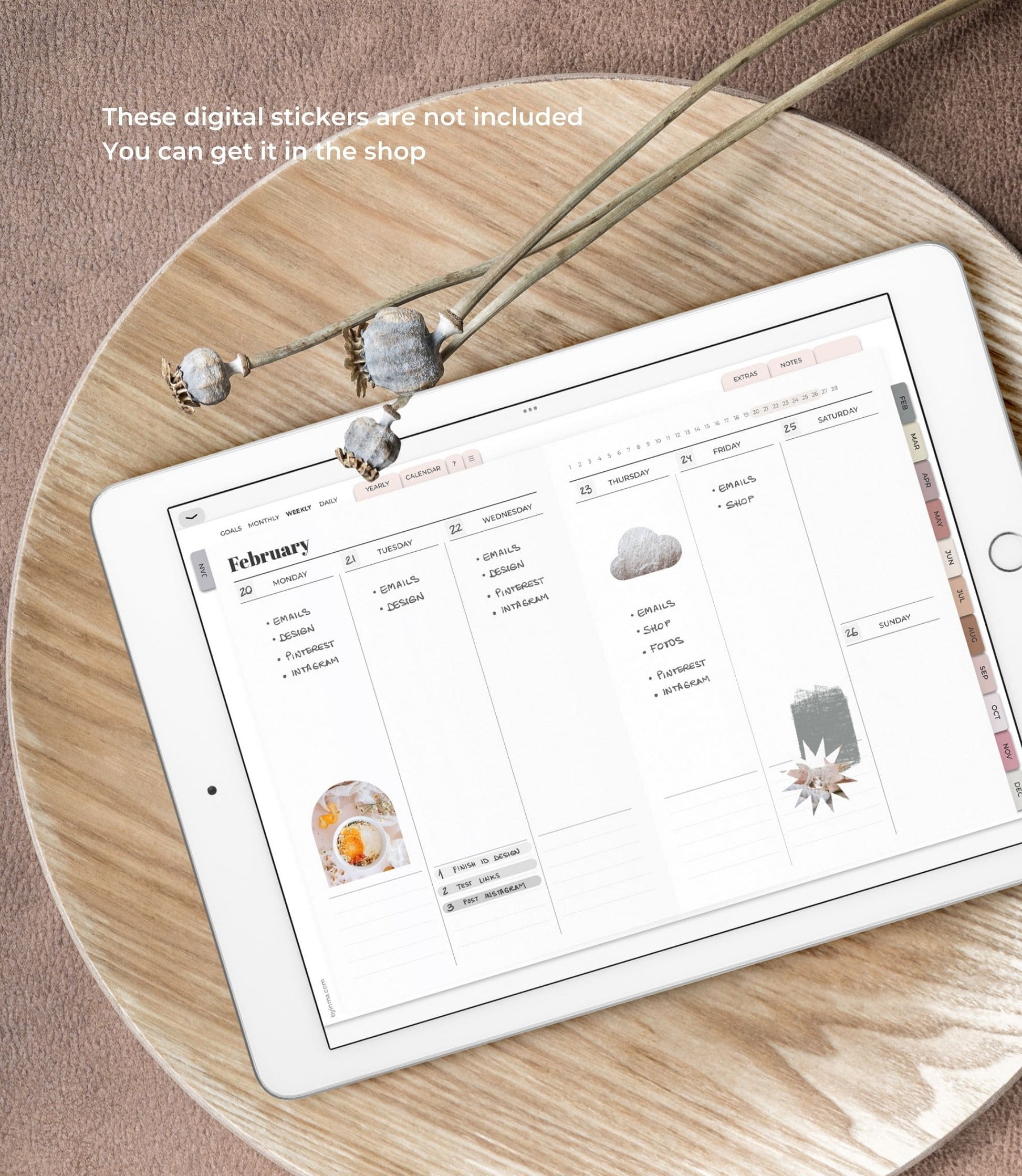 Agenda digital sin fechas para iPad. Semanal y diaria - BY INMA – By Inma